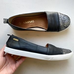 Anthropologie Kaanas Serengeti Python Sneakers, Black and Silver, Sz 37 US 6.5